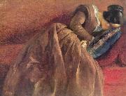 Adolph von Menzel Menzel's sister Emilie, sleeping oil on canvas